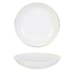 Assiette creuse liseré doré 21cm