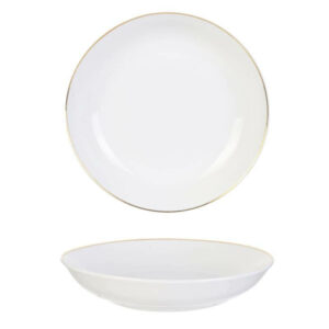 Assiette creuse liseré doré 21cm